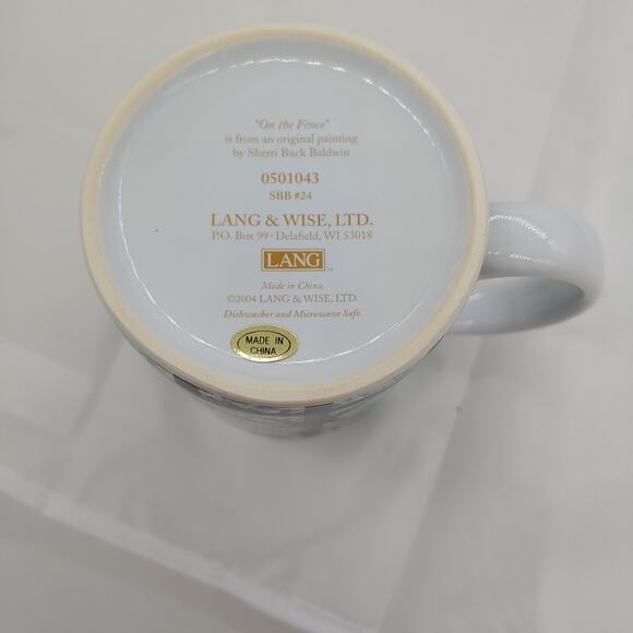 Gift for Bird Lover Coffee Mug Sparrow On The Fence Lang & Wise Vintage 2004 - Picture 10 of 16